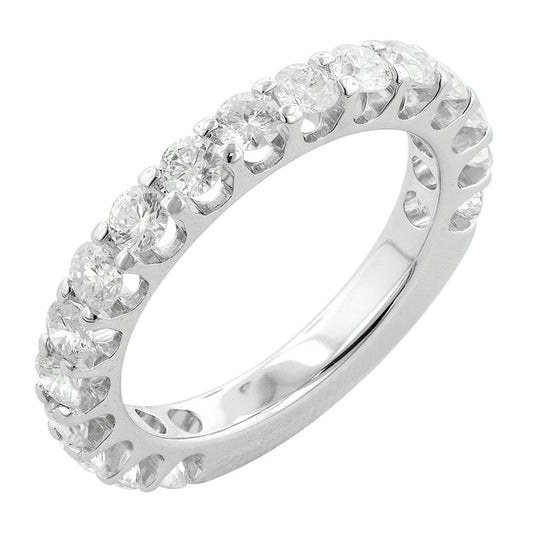 14k White Gold Round Diamond Band 1.00ctw