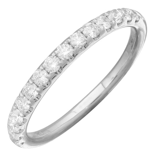 14k White Gold Round Diamond Band .45ctw