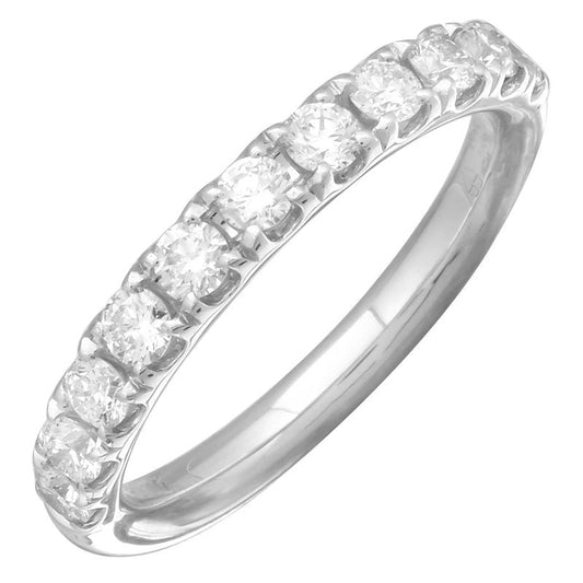 14k White Gold Round Diamond Band .70ctw