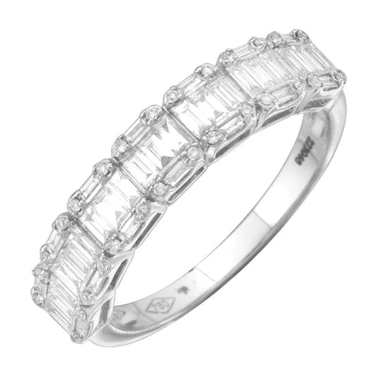 18k White Gold Baguette Diamond Band .65ctw