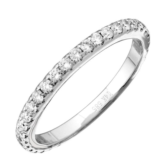 14k White Gold Round Diamond Band .46ctw