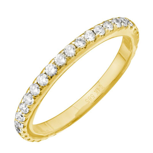 14k Yellow Gold Round Diamond Band .46ctw