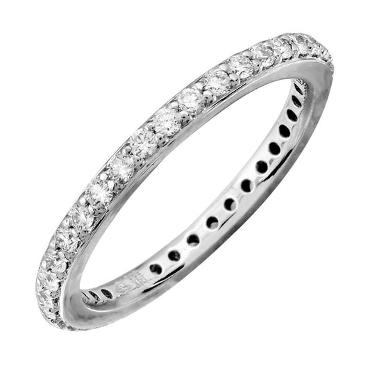 14k White Gold Round Diamond Eternity Band .40ctw