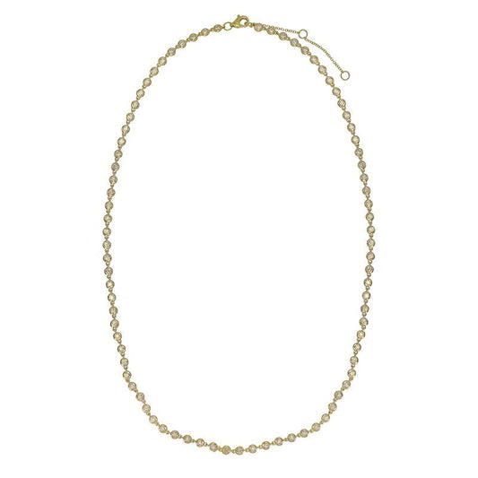 14k Yellow Gold Bezel Diamond Tennis Necklace 1.65ctw