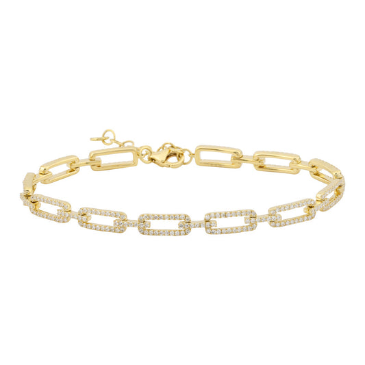 14k Yellow Gold Diamond Eternity Link Bracelet 1.00ctw