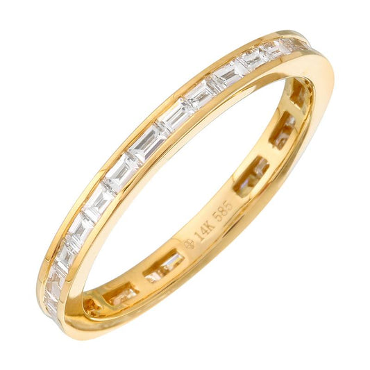14k Yellow Gold Baguette Diamond Channel Eternity Band .70ctw