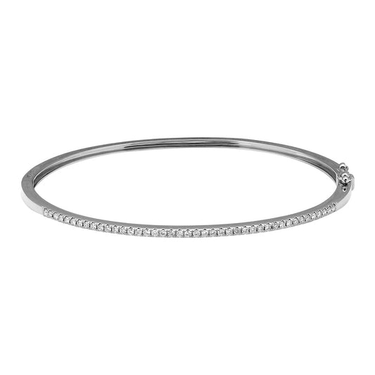 14k White Gold Diamond Bangle .35ctw