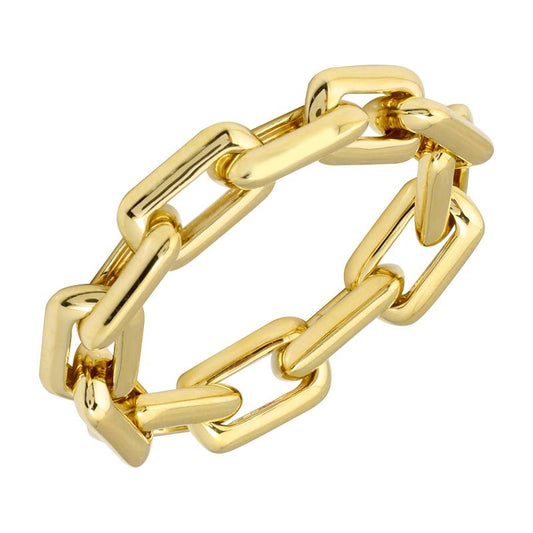 14k Yellow Gold Moveable Chain Link Ring