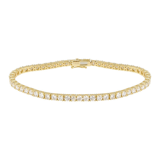 14k Yellow Gold Classic Diamond Tennis Bracelet 2.50ctw
