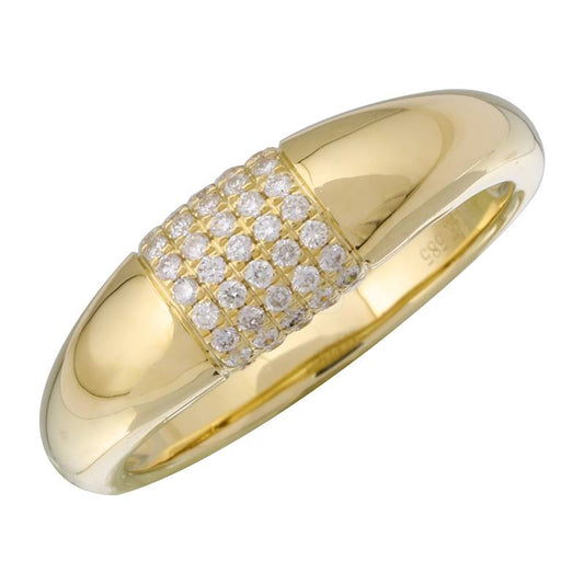 14k Yellow Gold Dome Diamond Ring