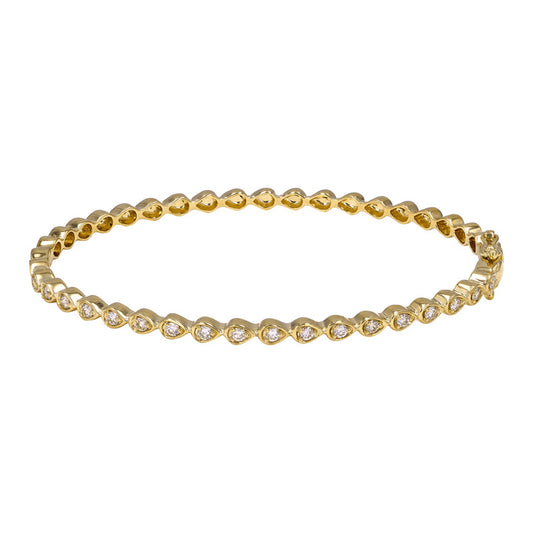 14k Yellow Gold Pear Diamond Bangle .50ctw