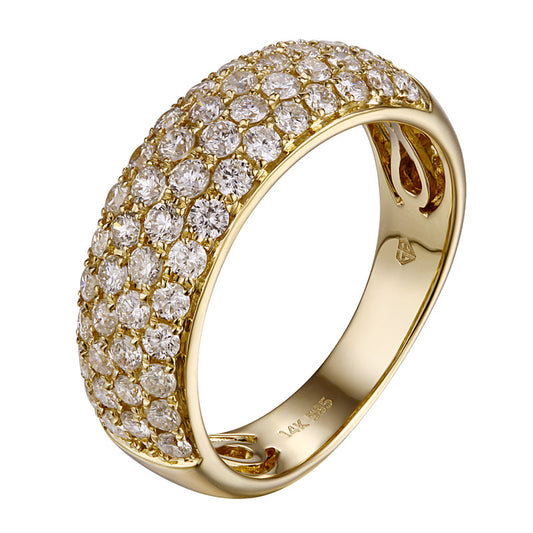 14k Yellow Gold Dome Diamond Ring 1.10ctw