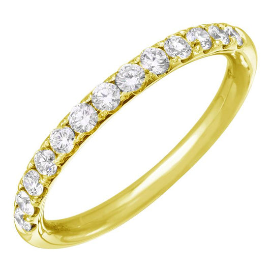 14k Yellow Gold Round Diamond Band .40ctw