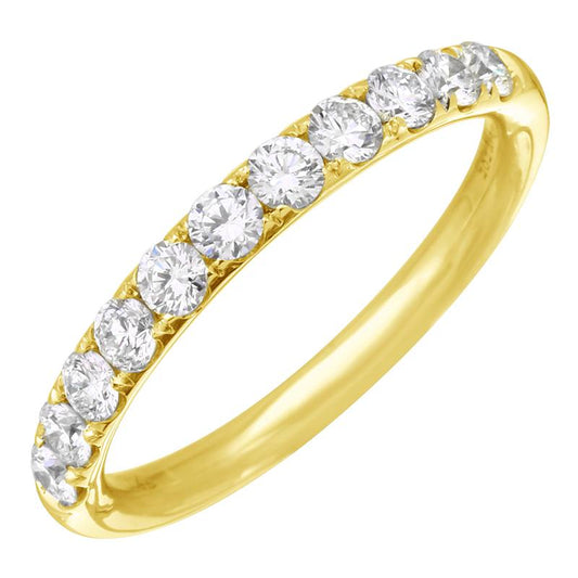 14k Yellow Gold Round Diamond Band .55ctw
