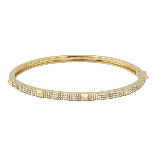 14k Yellow Gold Diamond Pyramid Bangle .55ctw
