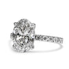 14k White Gold 2.50ct Lab Grown Oval Diamond Band Engagement Ring
