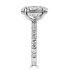 14k White Gold 2.50ct Lab Grown Oval Diamond Band Engagement Ring
