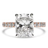 14k Rose Gold 3.50ct Lab Grown Elongated Cushion Diamond Band Engagement Ring