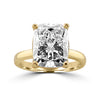 14k Yellow Gold 4.20ct Lab Grown Elongated Cushion Diamond Solitaire Engagement Ring