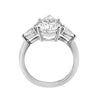18k White Gold 4.30ctw Three Stone Lab Grown Pear Diamond Engagement Ring