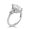 18k White Gold 4.30ctw Three Stone Lab Grown Pear Diamond Engagement Ring