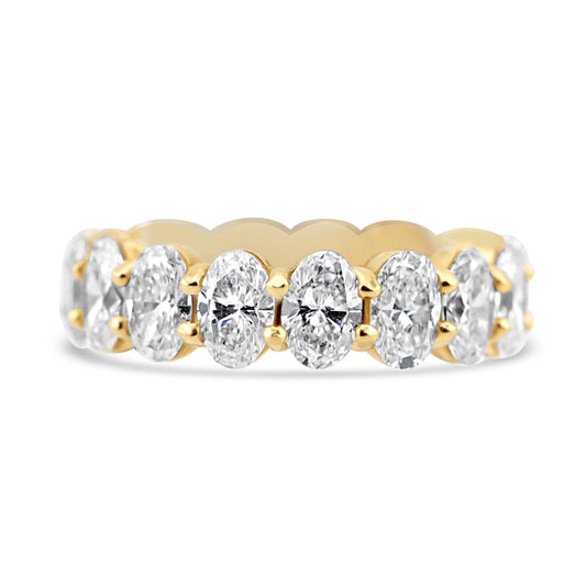 14k Yellow Gold 5.75ctw Oval Lab Grown Diamond Eternity Band