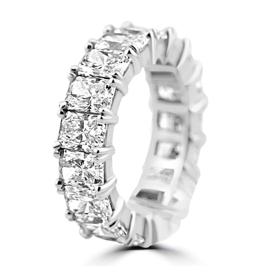 14k White Gold 8.50ctw Radiant Lab Grown Diamond Eternity Band
