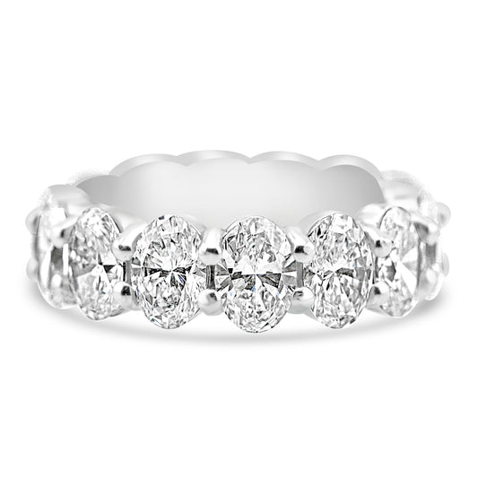 18k White Gold 7.50ctw Oval Lab Grown Diamond Eternity Band