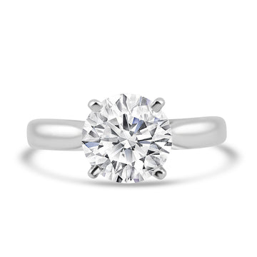 14k White Gold 2.50ct Lab Grown Round Diamond Solitaire Engagement Ring