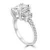 18k White Gold 5.00ctw Three Stone Lab Grown Elongated Radiant and Trapezoid Diamond Band Engagement Ring