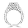 18k White Gold 3.00ct Princess Diamond Halo Engagement Ring