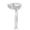 14k White Gold 5.00ct Lab Grown Pear Diamond Invisible Halo Solitaire Engagement Ring