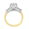 14k Yellow Gold 3.50ctw Three Stone Lab Grown Oval Diamond Engagement Ring