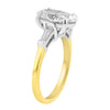 14k Yellow Gold 3.50ctw Three Stone Lab Grown Oval Diamond Engagement Ring