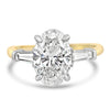 14k Yellow Gold 3.50ctw Three Stone Lab Grown Oval Diamond Engagement Ring