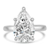 14k White Gold 5.00ct Lab Grown Pear Diamond Invisible Halo Solitaire Engagement Ring