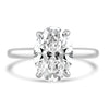 14k White Gold 3.00ct Lab Grown Oval Diamond Solitaire Engagement Ring