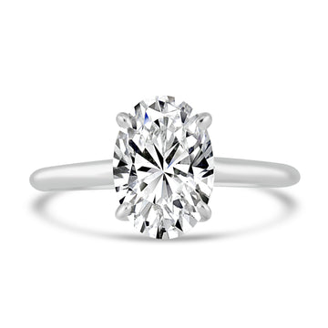 14k White Gold 2.00ct Oval Diamond Solitaire Engagement Ring