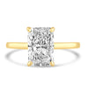 14k Yellow Gold 3.50ct Lab Grown Elongated Radiant Diamond Invisible Halo Solitaire Engagement Ring