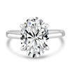 14k White Gold 3.50ct Lab Grown Oval Diamond Invisible Halo Solitaire Engagement Ring