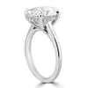 14k White Gold 3.50ct Lab Grown Oval Diamond Invisible Halo Solitaire Engagement Ring