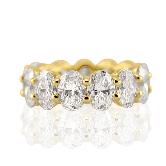 14k Yellow Gold 8.50ctw Oval Lab Grown Diamond Eternity Band