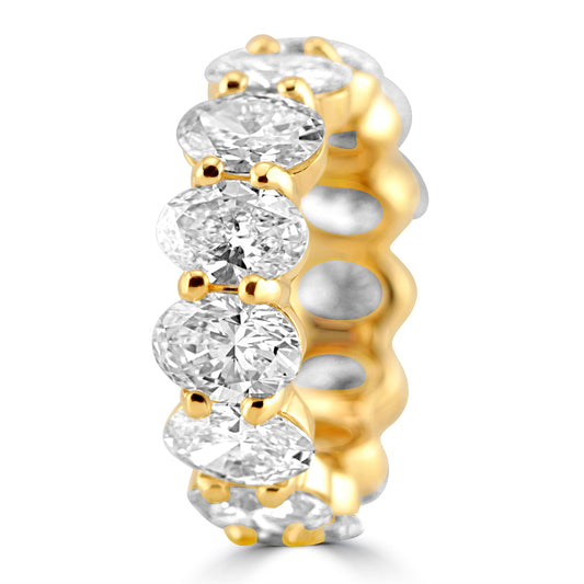 14k Yellow Gold 8.50ctw Oval Lab Grown Diamond Eternity Band