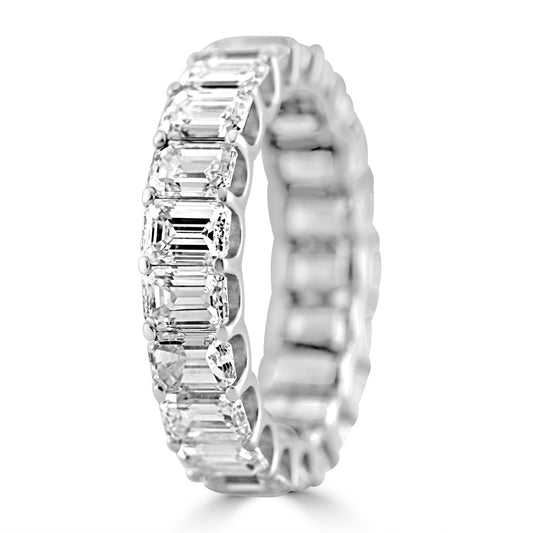 14k White Gold 8.00ctw Emerald Lab Grown Diamond Eternity Band