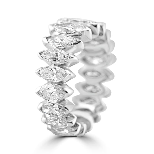 14k White Gold Marquise Diamond Eternity Band 5.50ctw