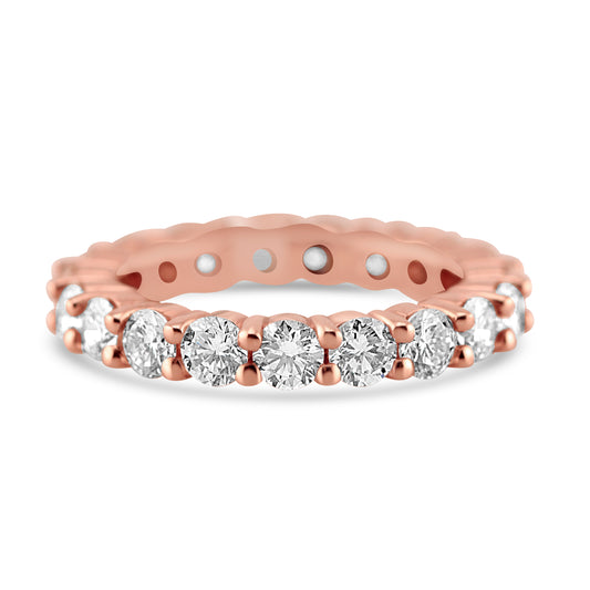14k Rose Gold Round Diamond Eternity Band 2.00ctw