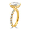 14k Yellow Gold 3.20ct Lab Grown Emerald Diamond Band Engagement Ring
