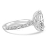14k White Gold 4.00ct Lab Grown Elongated Cushion Diamond Band Engagement Ring