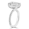 14k White Gold 4.00ct Lab Grown Emerald Diamond Band Engagement Ring