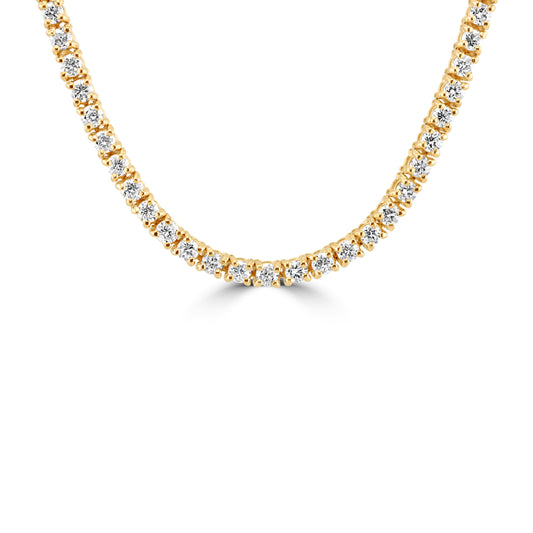 14k Yellow Gold 8.00ctw Lab Grown Diamond Tennis Necklace